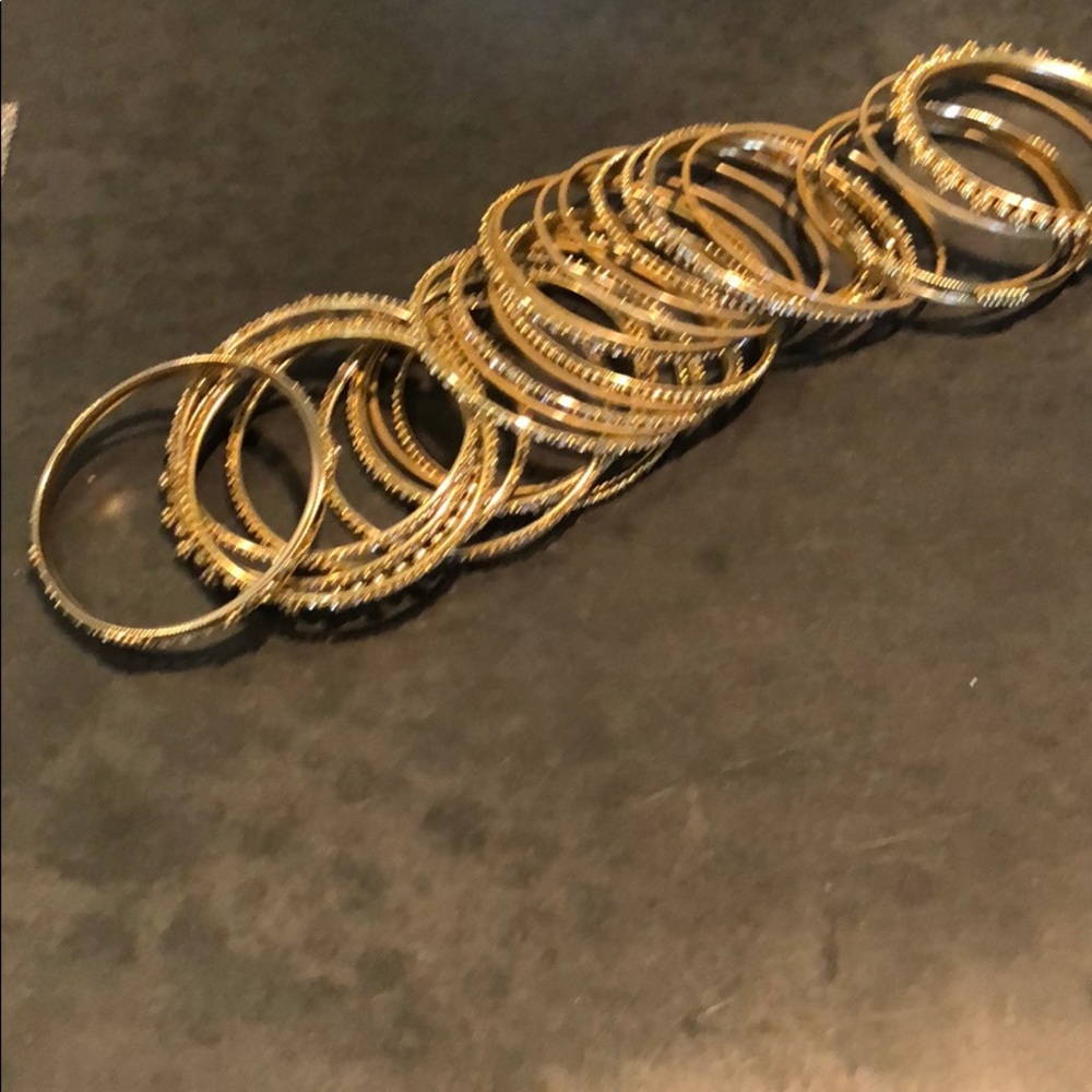 Collection of gold bangles